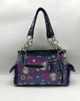 Cowgirl Trendy Purple Sugar Skull Shoulder Bag