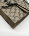 Gucci Beige And Ebony Canvas GG Supreme Mini Dionysus Shoulder Bag