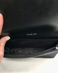 Michael Kors Black Pebbled Leather Medium Jet Set Flap Crossbody