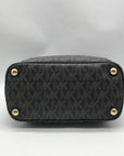 Michael Kors Brown Monogram Leather Carmen Shoulder Bag
