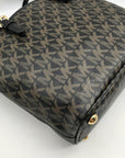 Michael Kors Brown Monogram Leather Carmen Shoulder Bag