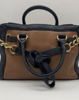 Michael Kors Hamilton Frame Black & Brown Satchel Bag