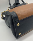 Michael Kors Hamilton Frame Black & Brown Satchel Bag