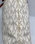 Michael Kors Vanilla And Brown Monogram Coated Canvas Bedford Tote Bag
