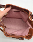 Dooney & Bourke Ivory & Brown Vintage Drawstring Shoulder Bag