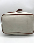 Dooney & Bourke Ivory & Brown Vintage Drawstring Shoulder Bag