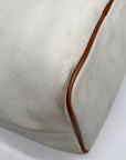 Dooney & Bourke Ivory & Brown Vintage Drawstring Shoulder Bag