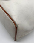 Dooney & Bourke Ivory & Brown Vintage Drawstring Shoulder Bag