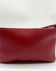Coach Red And Brown Coated Canvas Double Zip Wristlet
