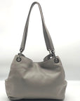 Michael Kors Raven Stone Grey Pebbled Leather Shoulder Bag