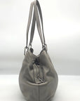 Michael Kors Raven Stone Grey Pebbled Leather Shoulder Bag