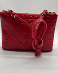 Brahim Red Croc-Embossed Leather Crossbody