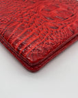 Brahim Red Croc-Embossed Leather Crossbody