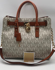 Michael Kors Brown & Vanilla Hamilton Large Tote