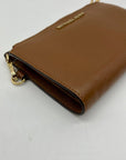Michael Kors Brown Pebbled Leather Double Zip Wristlet