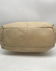 Elaine Turner Cream Embossed Leather Drawstring & Shoulder Bag