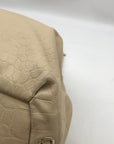 Elaine Turner Cream Embossed Leather Drawstring & Shoulder Bag