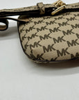 Michael Kors Khaki Coated Canvas And Leather Belt Bag