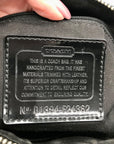 Coach Gray And Black Leather Signature Stripe Satchel Bag F24362
