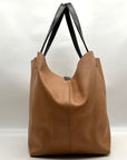 Luruena Brown Pebbled Leather Shoulder Bag