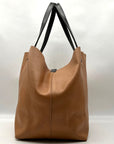 Luruena Brown Pebbled Leather Shoulder Bag