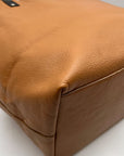 Luruena Brown Pebbled Leather Shoulder Bag