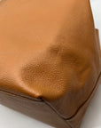 Luruena Brown Pebbled Leather Shoulder Bag