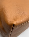 Luruena Brown Pebbled Leather Shoulder Bag