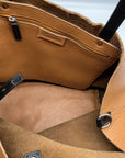 Luruena Brown Pebbled Leather Shoulder Bag