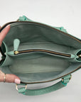 WKND WYFR Aquamarine Croc Embossed Leather Convertible Satchel
