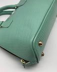WKND WYFR Aquamarine Croc Embossed Leather Convertible Satchel