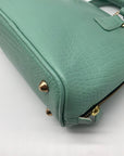 WKND WYFR Aquamarine Croc Embossed Leather Convertible Satchel
