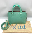 WKND WYFR Aquamarine Croc Embossed Leather Convertible Satchel