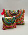 America And Beyond Multi-Colored Fabric And Sequin Crossbody Set