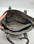 Michael Kors Gray Saffiano Leather Jet Set Pocket Tote Bag