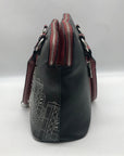 Nicole Lee Black Career Woman Faux Leather Dome Satchel