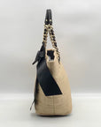 Kate Spade Tan Straw Coal Tote Bag