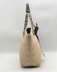 Kate Spade Tan Straw Coal Tote Bag