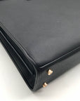 Anne Klein Black Faux Saffiano Leather Large Tote Bag Set