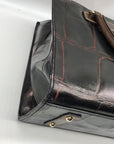 Dooney & Bourke Brown Croc Embossed Leather Janine Convertible Satchel