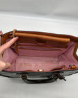 Dooney & Bourke Brown Croc Embossed Leather Janine Convertible Satchel