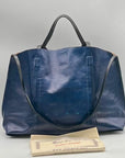 Old Trend Navy Blue Slouchy Leather Forest Island Tote Bag