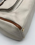 Michael Kors Beige & Brown Leather Margo Satchel