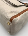 Michael Kors Beige & Brown Leather Margo Satchel