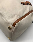 Michael Kors Beige & Brown Leather Margo Satchel
