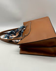 London Fog Brown Belmont Satchel Bag with Removable Paisley