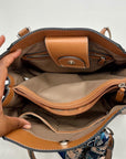 London Fog Brown Belmont Satchel Bag with Removable Paisley