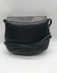 Bally Black Imitation Snake Leather Vintage Crossbody Bag