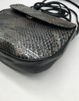Bally Black Imitation Snake Leather Vintage Crossbody Bag