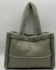 Like Dreams Grey Everyday Faux Leather Sherpa Tote Bag